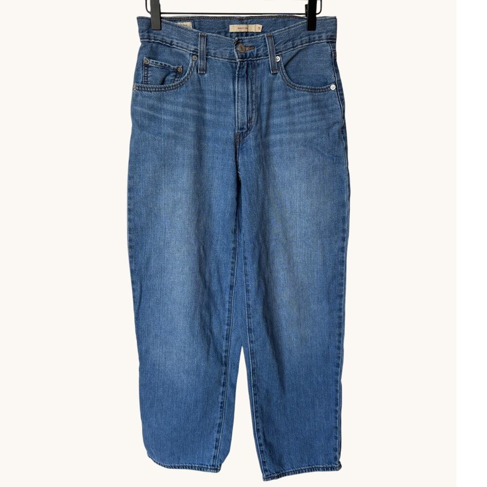 Levi's Premium "Baggy Dad" Cotton Linen Medium Faded Wash Jeans size 25